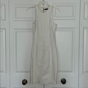 NWT Zara White Leather Detail Bodycon Dress Sz. S